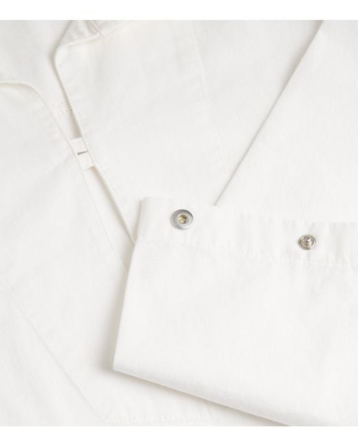 Victoria Beckham White Cotton Tab-Detail Top
