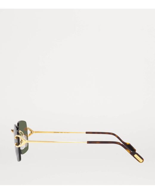 Cartier Green Rectangular Sunglasses for men
