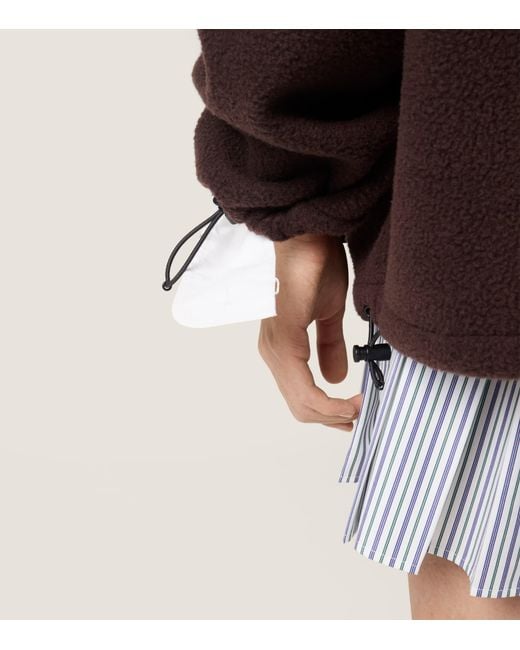Miu Miu Brown Fleece Zip-Up Jacket