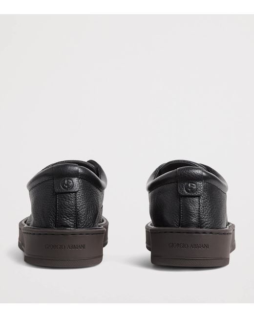 Giorgio Armani Black Deerskin Slippers for men