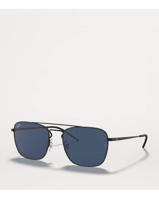 Ray-Ban Blue Metal Square Sunglasses for men