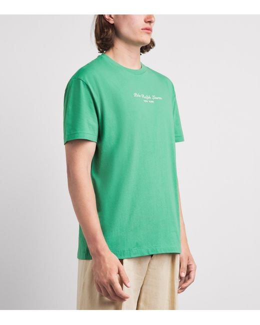 Polo Ralph Lauren Green Cotton Embroidered Logo T-Shirt for men