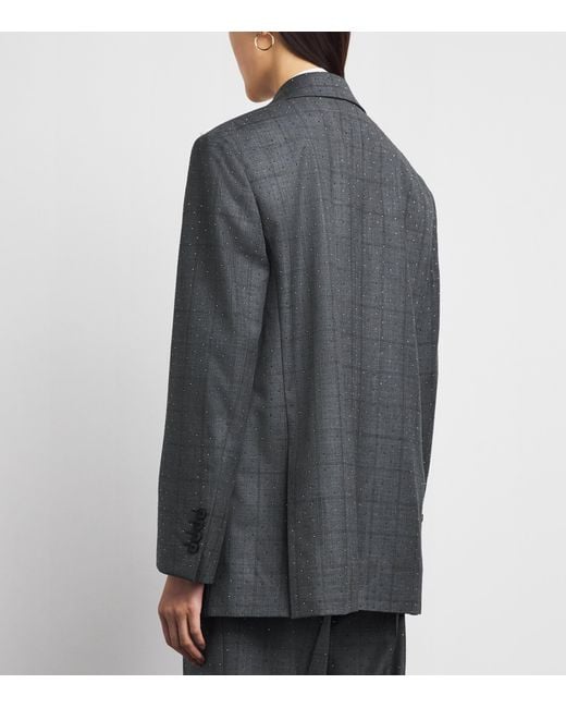 Sandro Gray Wool Rhinestone Blazer