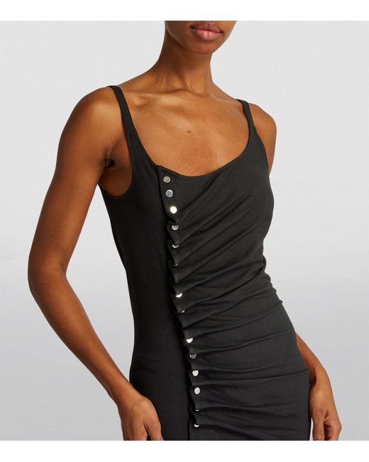 Rabanne Black Button-detail Midi Dress