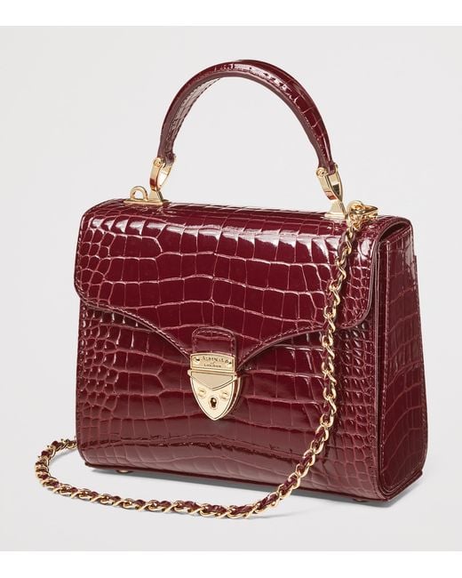 Aspinal Red Midi Mayfair Top-Handle Bag