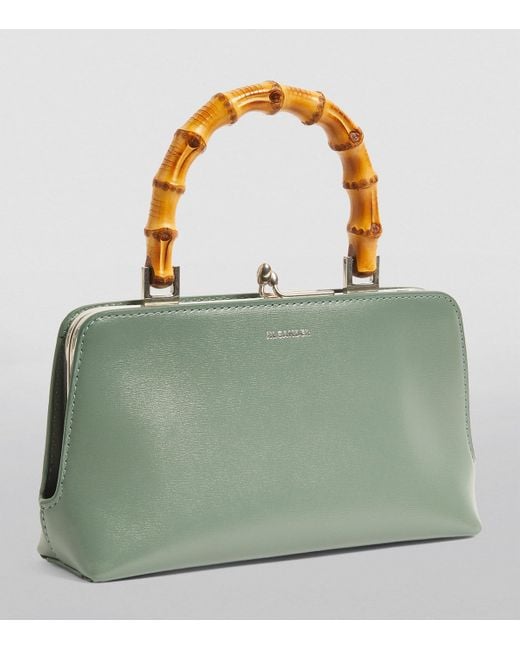 Jil Sander Green Mini Goji Bamboo-Handle Bag