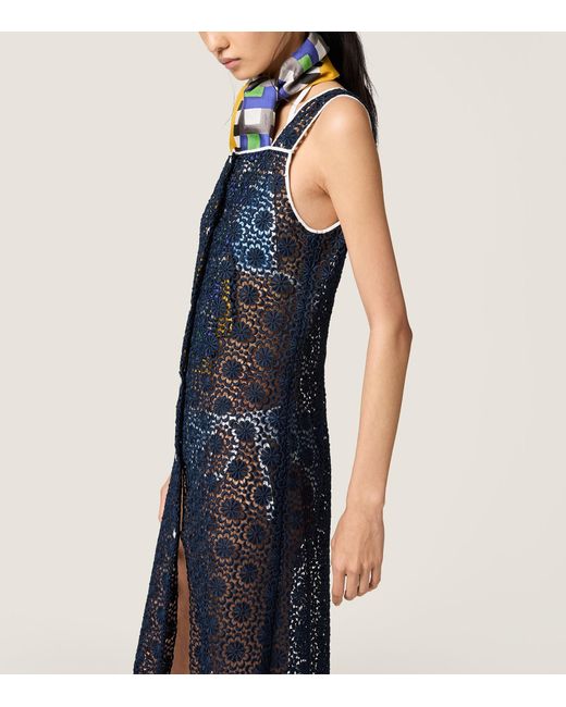 Miu Miu Blue Macramé Mini Dress