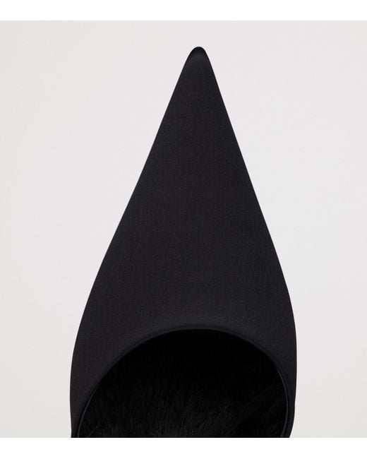 Christian Louboutin Black Km Fur Strass Mules 85