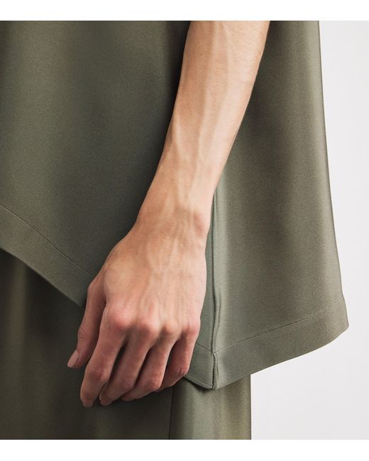 Eskandar Green Silk A-Line Shell Top