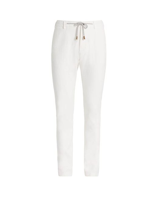 Eleventy White Tapered Trousers for men