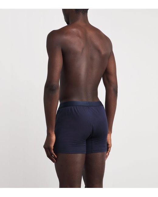 Sunspel Blue Superfine Cotton Boxer Shorts for men