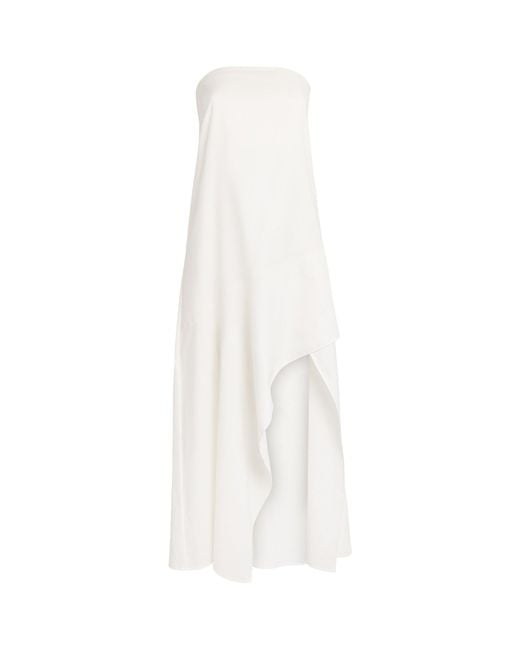 St. Agni White Organic Cotton Oxford Midi Dress
