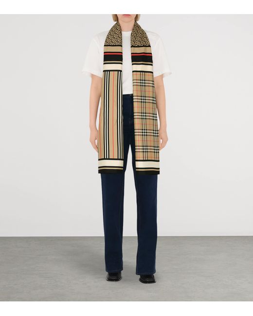 Burberry Metallic Silk Montage Scarf