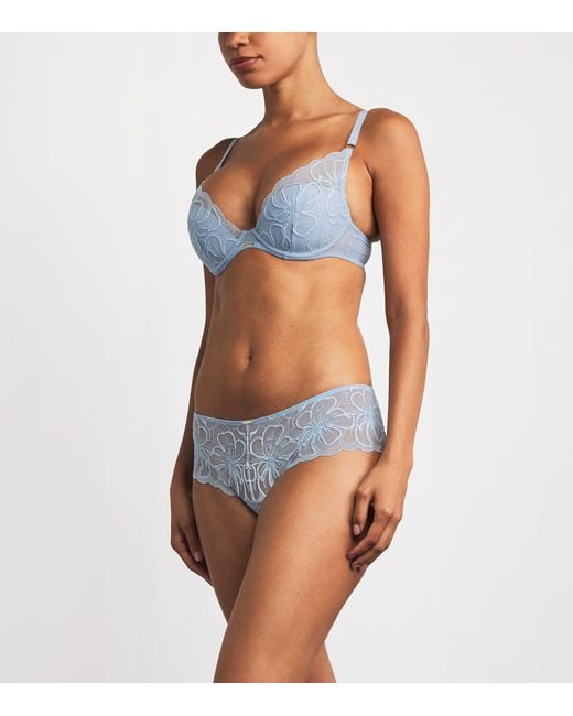 Chantelle Blue Fleurs Plunge T-Shirt Bra