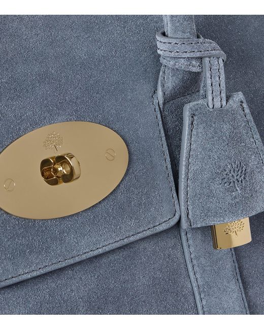 Mulberry Blue Suede Bayswater Top-Handle Bag