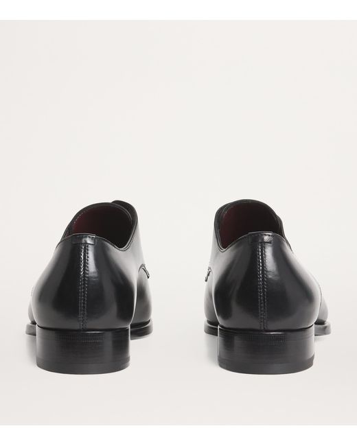 Brioni Black Leather Derby Shoes for men