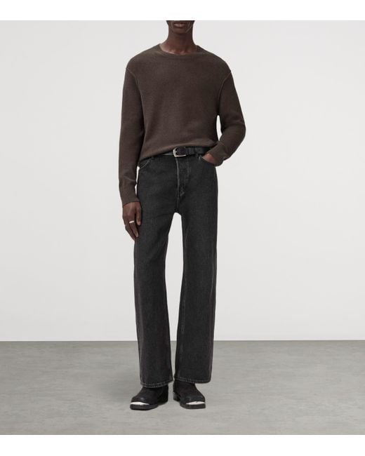 AllSaints Brown Crew-Neck Statten Sweater for men