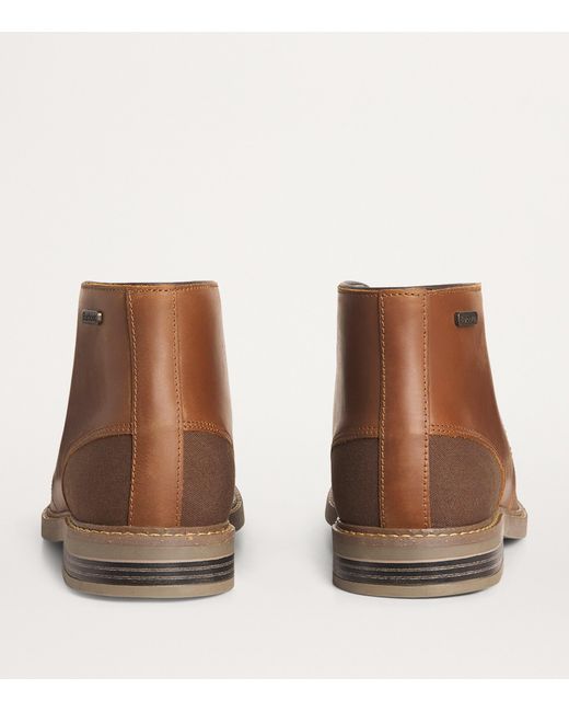 Barbour Brown Leather Readhead Chukka Boots for men