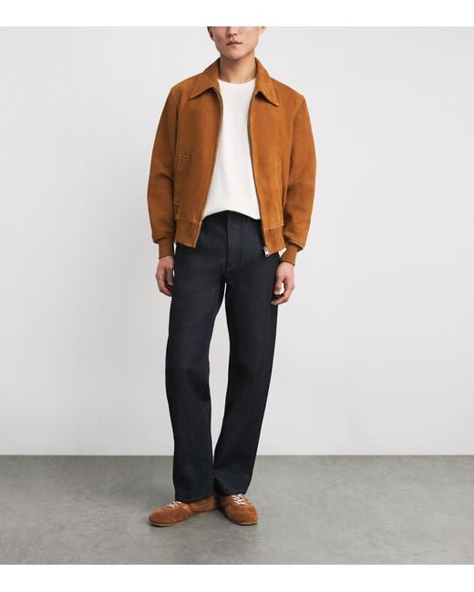 Sandro Brown Suede Bomber Jacket for men