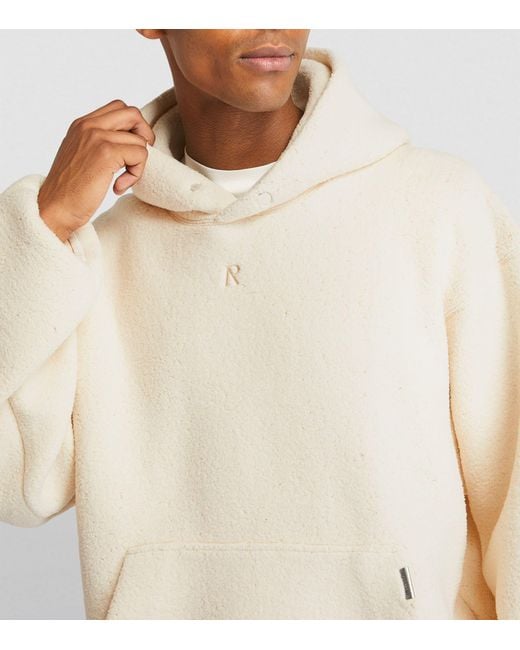 Represent White Fleece Oversized Hoodie for men