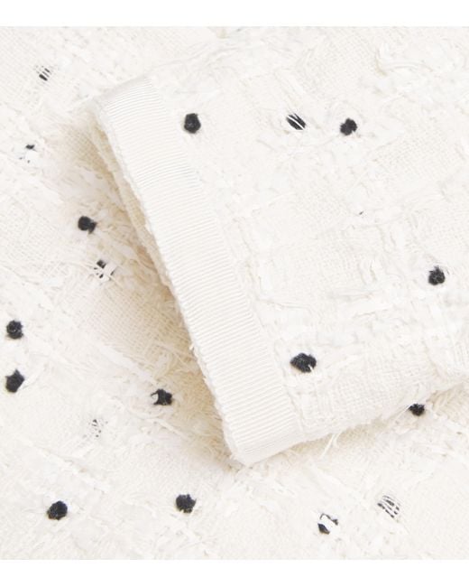 Giambattista Valli White Cotton-Blend Polka-Dot Jacket