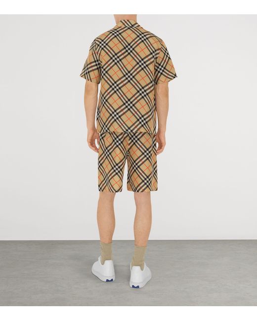 Burberry Gray Oversized Silk Check Shirt for men