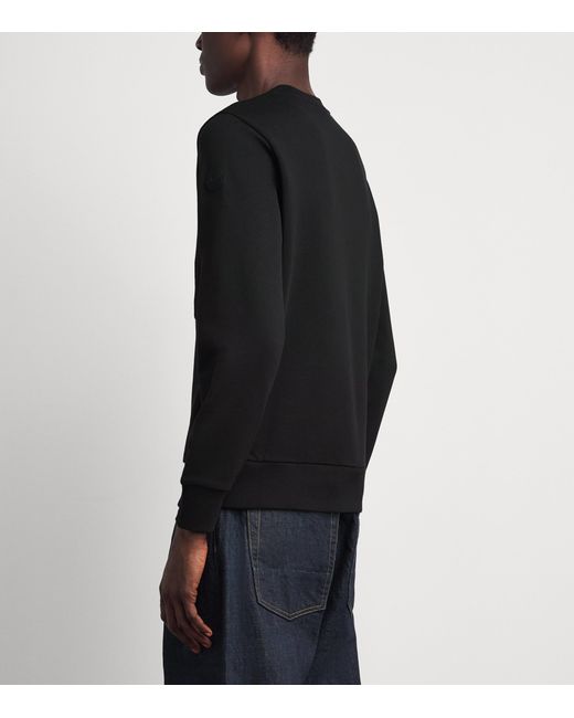 Moncler Black Cotton Raised-Logo Sweatshirt for men