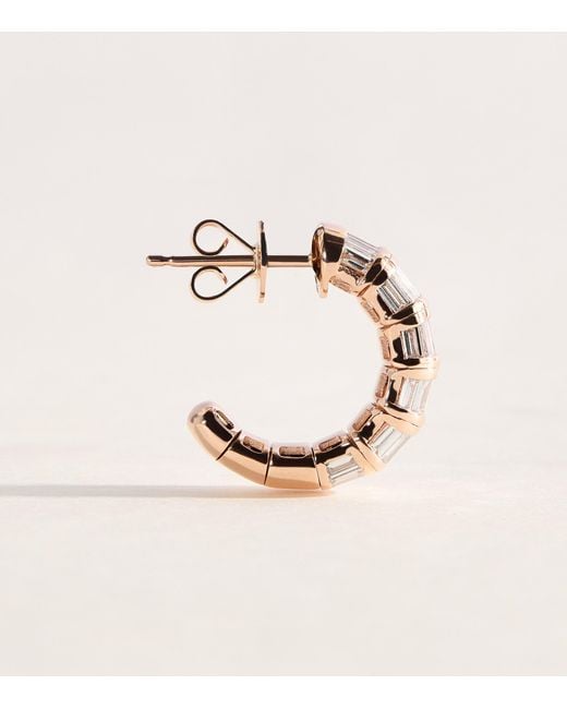 SHAY Natural Rose And Diamond Baguette Earrings