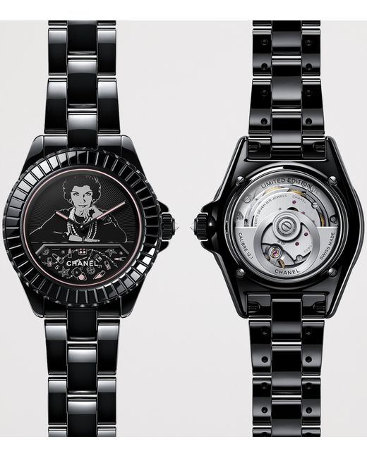 Chanel Black Ceramic, Steel And Diamond Mademoiselle J12 Blush Calibre 12.1 Watch