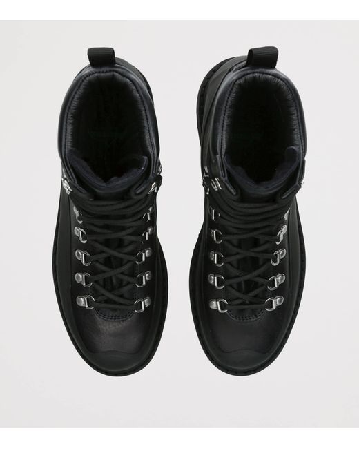 Diemme Black Leather Roccia Vet Gomma Ankle Boots for men