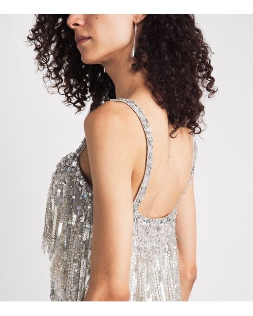 Jenny Packham White Embellished Iris Gown
