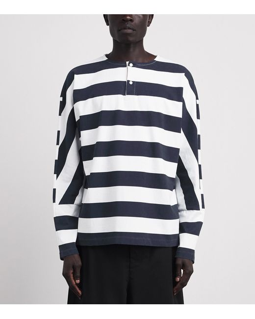 Jacquemus Blue Cotton Sailor Henley T-Shirt for men
