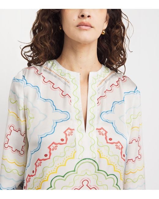 Mary Katrantzou White Collins Maxi Kaftan