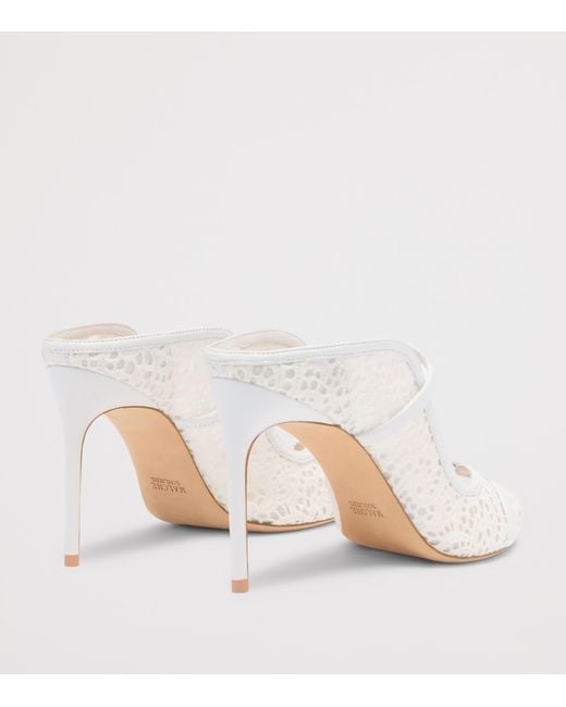 Malone Souliers White Broderie And Mesh Noah Heeled Mules 90