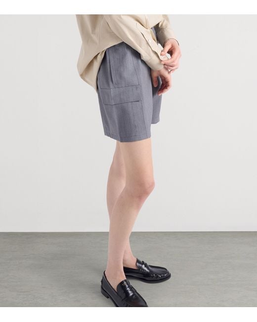 Prada Gray Virgin Wool-Mohair Shorts