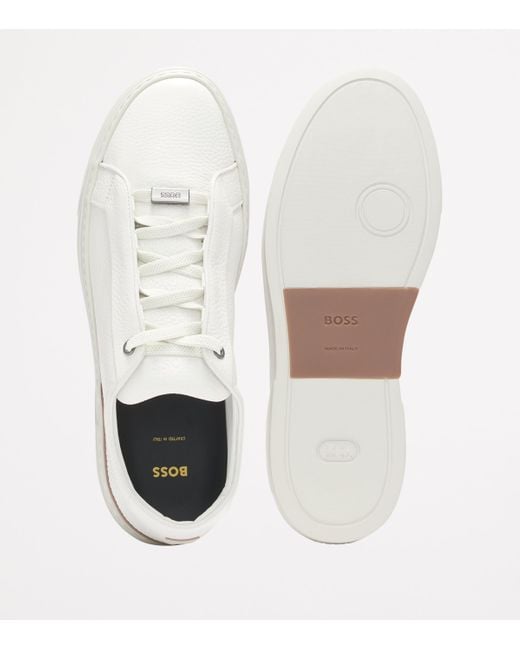 Boss White Leather Gary Sneakers for men