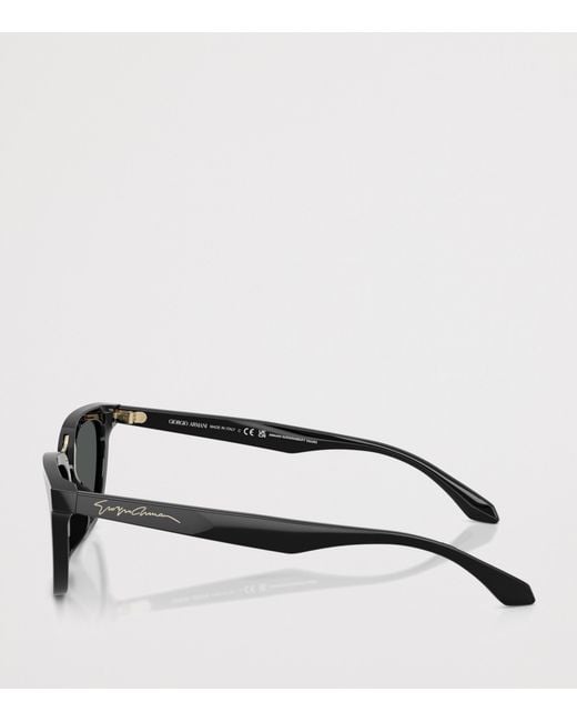 Giorgio Armani Black Acetate Butterfly Sunglasses