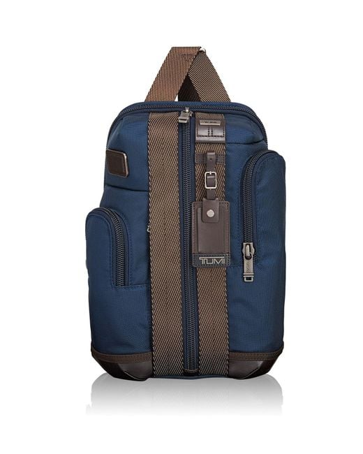 Tumi Blue Alpha Bravo Saratoga Sling Backpack for men