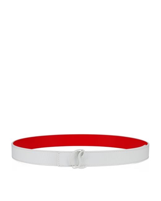 Christian Louboutin Red Loubi54 Reversible Patent Leather Belt