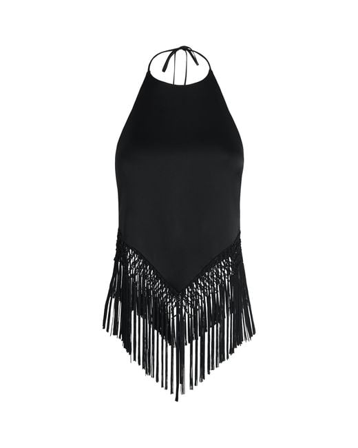 Alice + Olivia Black Handkerchief Greta Top