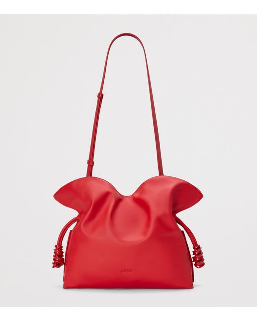 Loewe Red Medium Leather Flamenco Purse