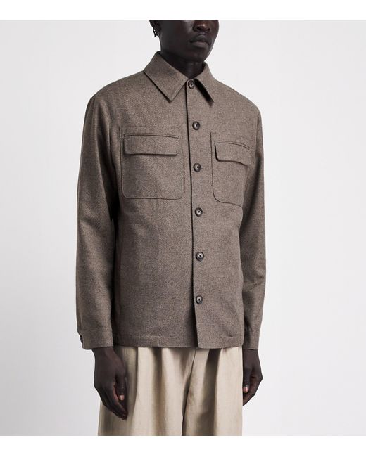 Pal Zileri Brown Twill Overshirt for men