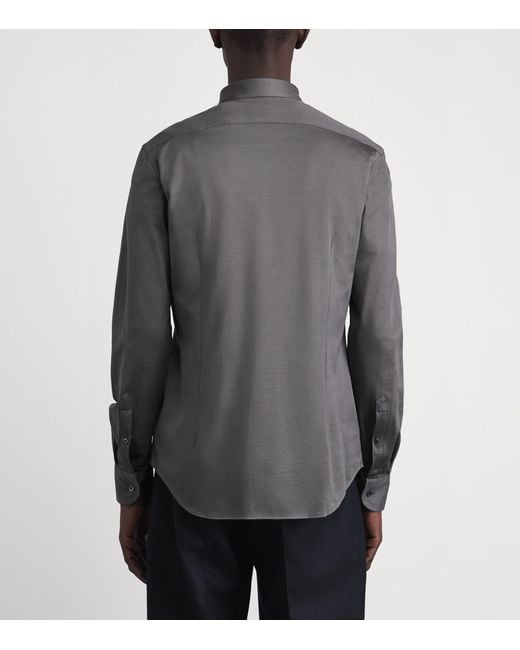 Corneliani Gray Cotton Long-Sleeve Shirt for men