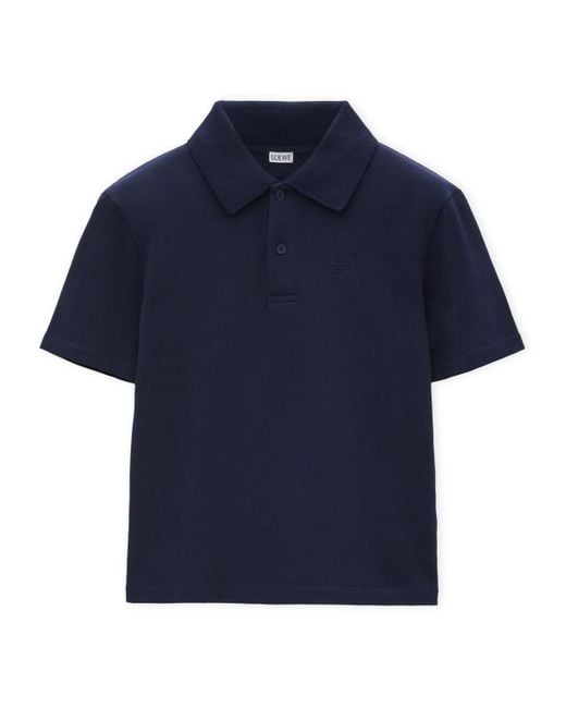Loewe Blue Cotton-Blend Polo Shirt for men