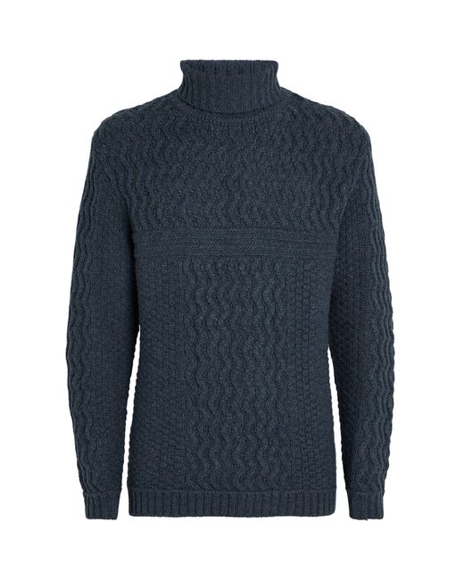 66 North Blue Wool Bylur Rollneck Sweater for men