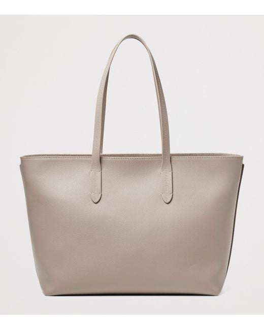 Aspinal Natural Leather East West Tote Bag