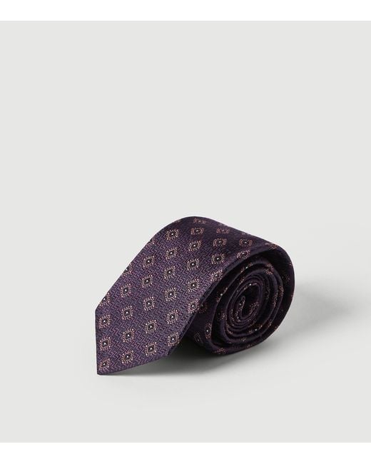 Brunello Cucinelli Purple Silk Jacquard Tie for men