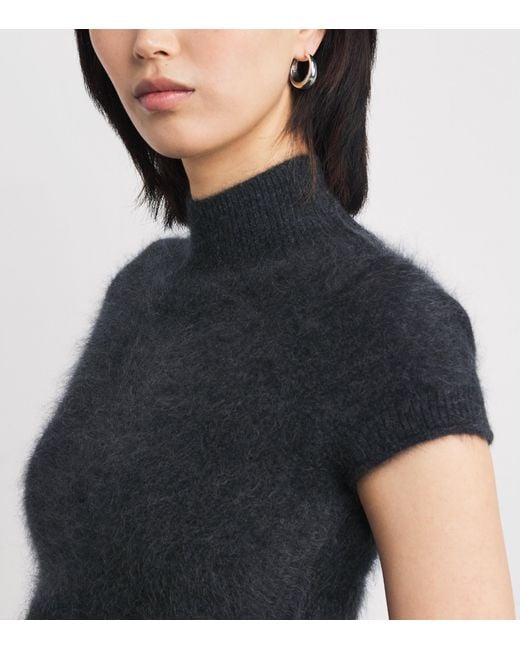 ME+EM Black Brushed Cashmere Shrunken Baby T-Shirt