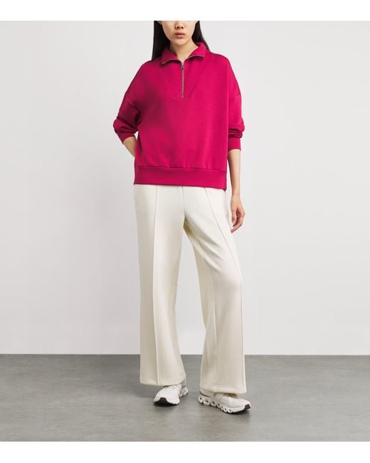 Varley Pink Doublesoft Hawley Half-Zip Sweatshirt