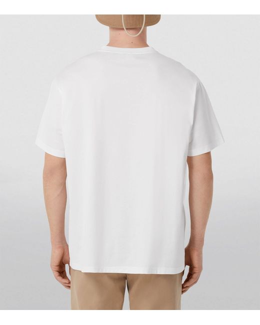 Burberry White Oversized Logo T-shirt for men